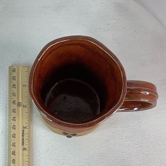 Takahashi Le Chef Pottery Chefs Hat Mug Hand Painted Stoneware Set of Two Brown - Picture 10 of 11